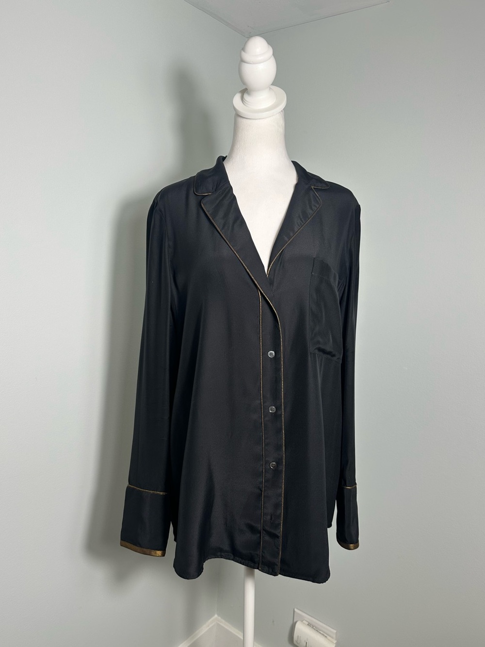 Frame denim silk pajama blouse Top Size Medium